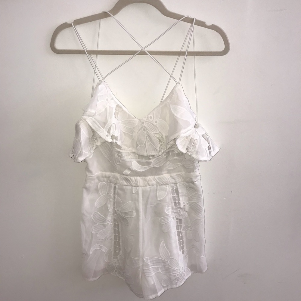 NWT Peppermayo White Lace Romper